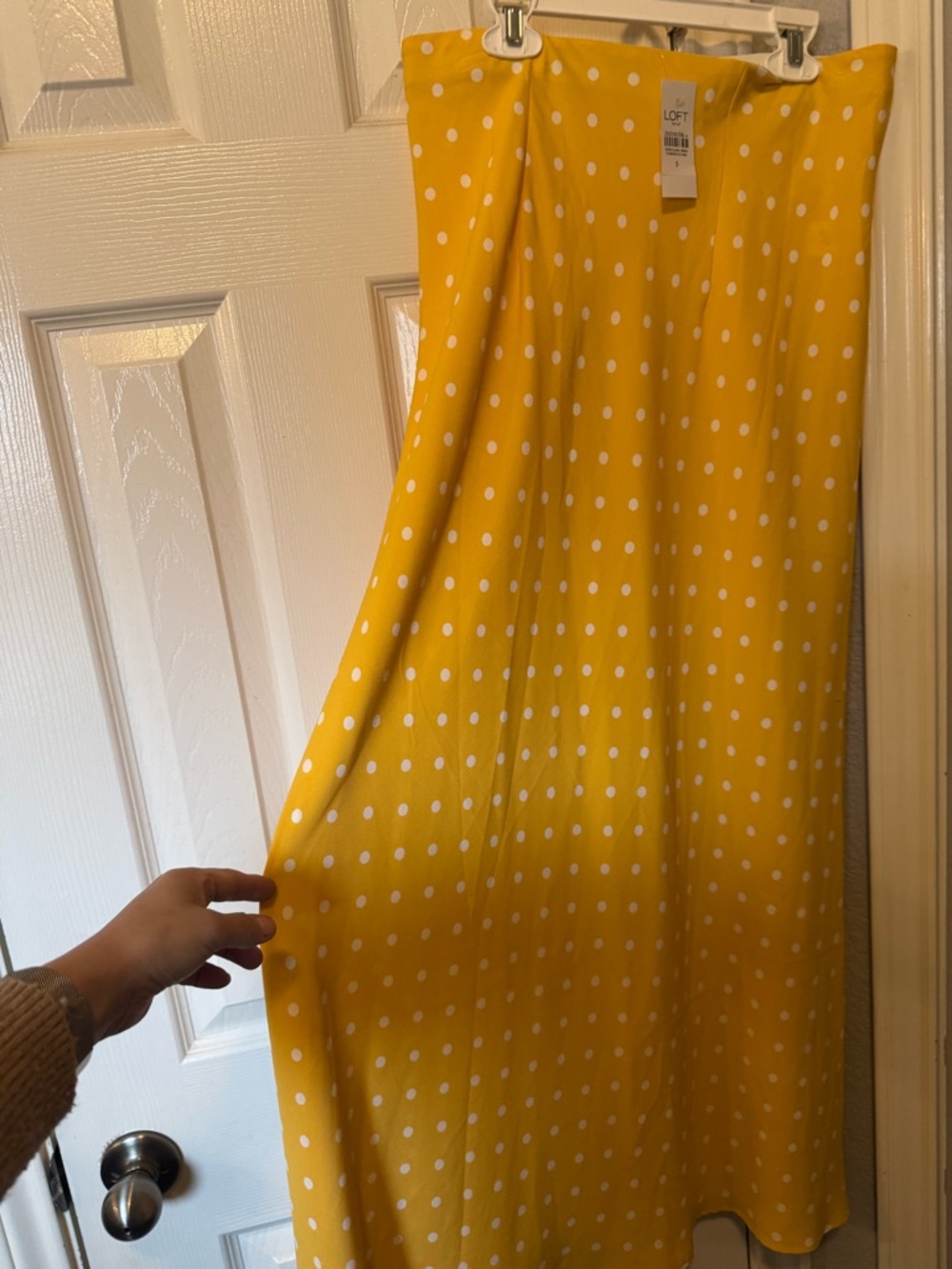 LOFT Yellow Polka Dot Skirt